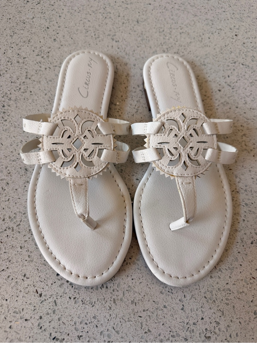 Circus by Sam Edelman White Cutout Thong Sandals